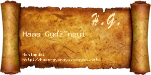 Haas Gyöngyi névjegykártya